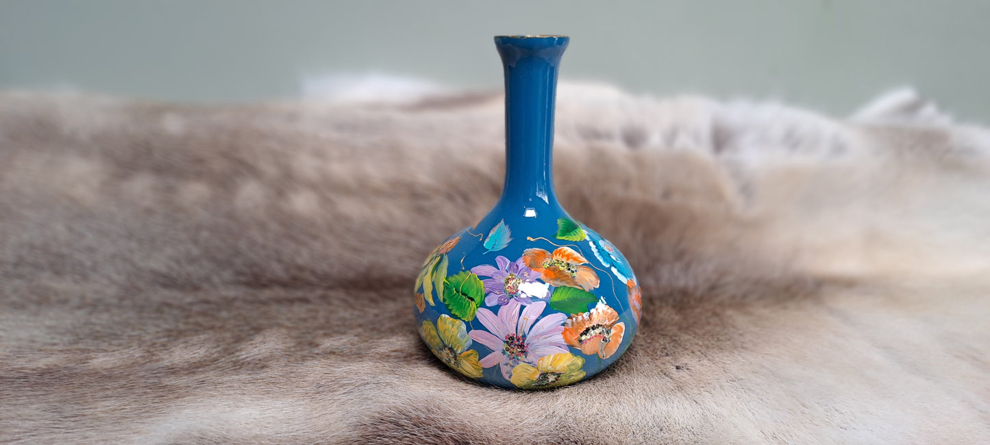 Kleine blauwe vaas "Sweet Flower"