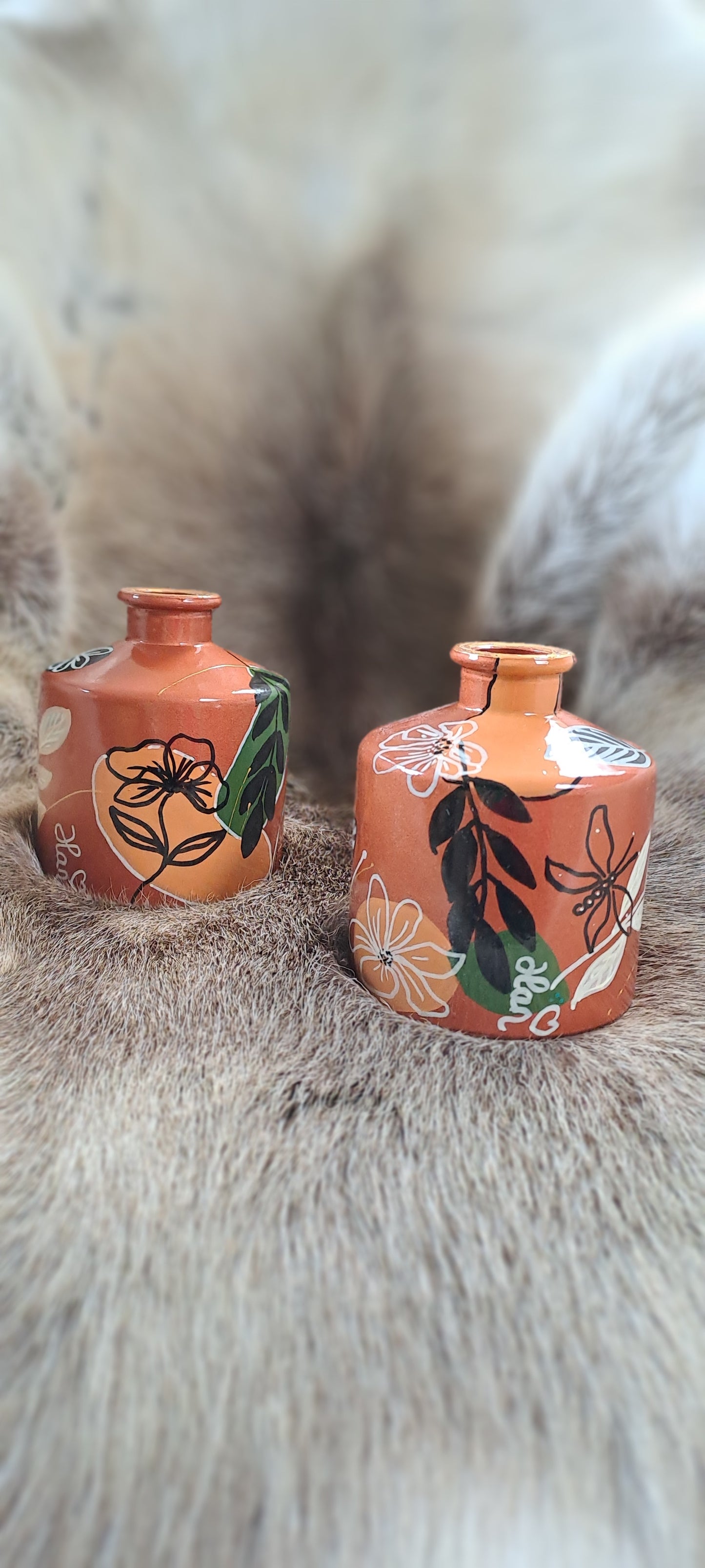 Kandelaars / vaasjes setje " "Jut en Jul"