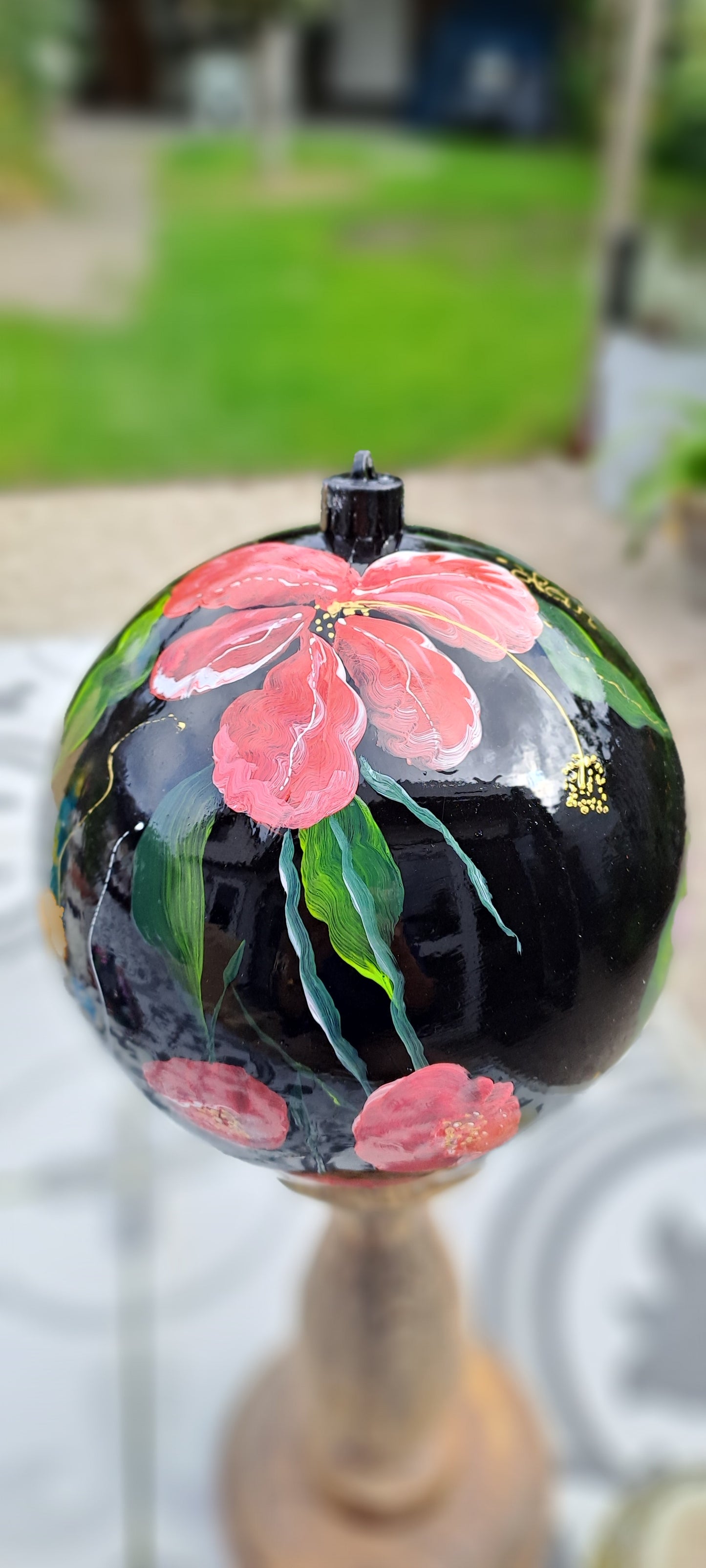Kerst/ decoratiebal " Black beauty"