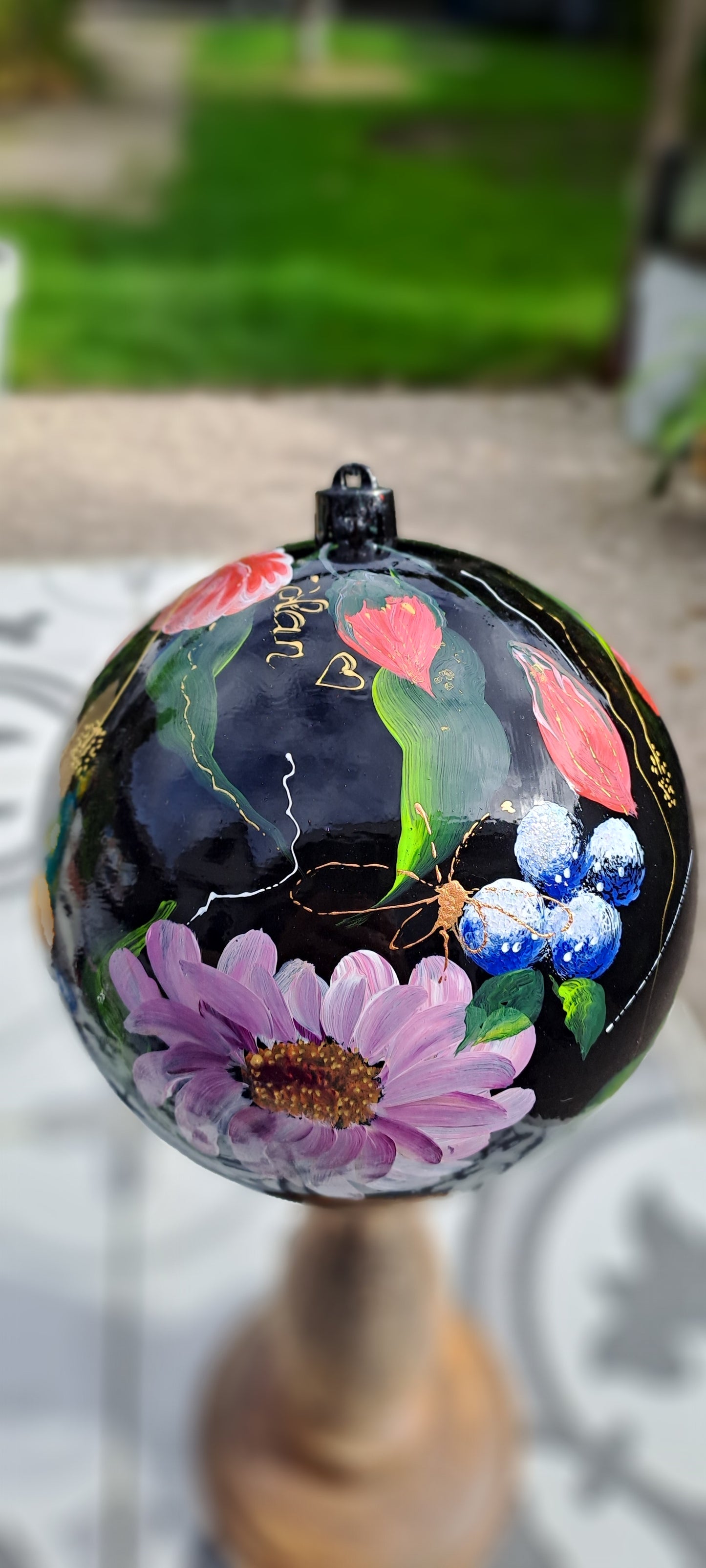 Kerst/ decoratiebal " Black beauty"
