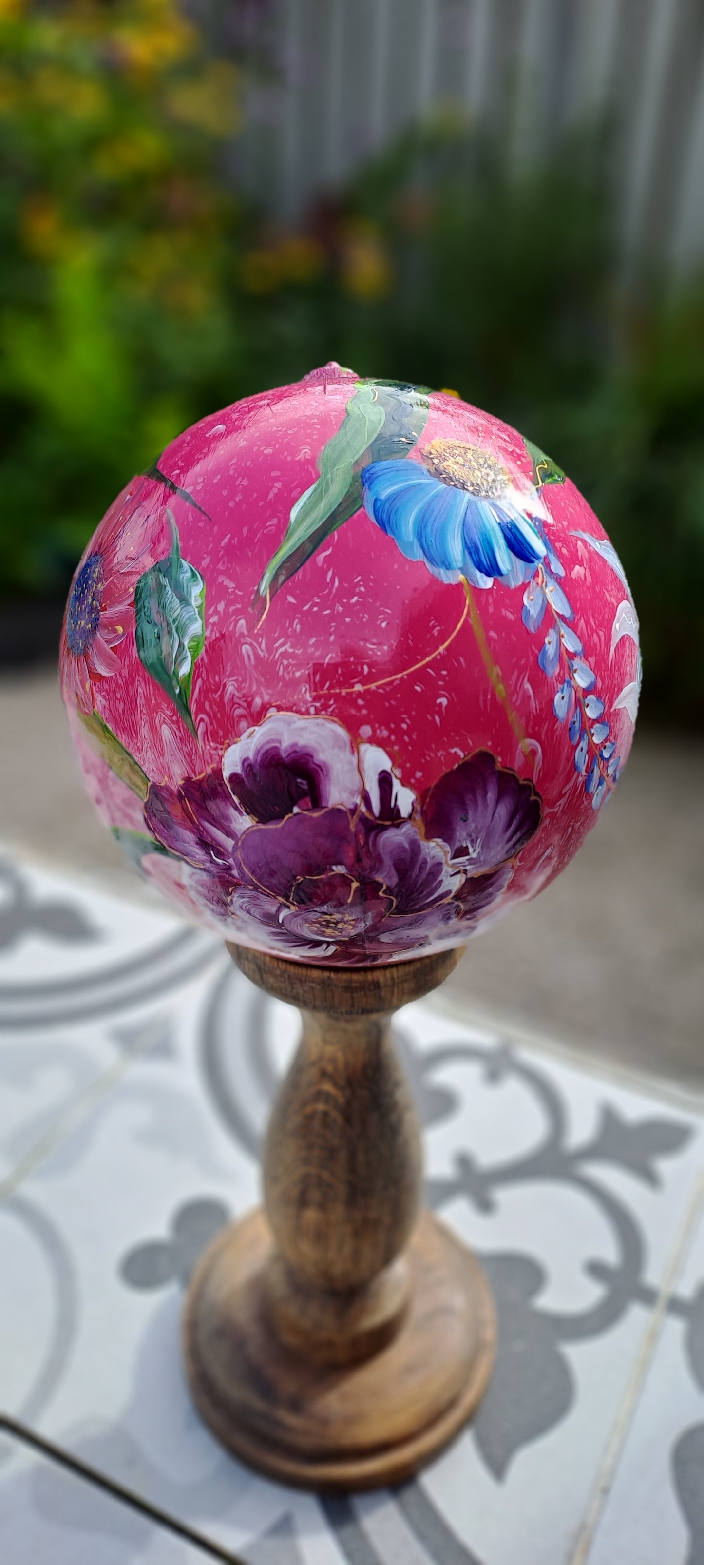 Kerst/ decoratiebal ""Pink"