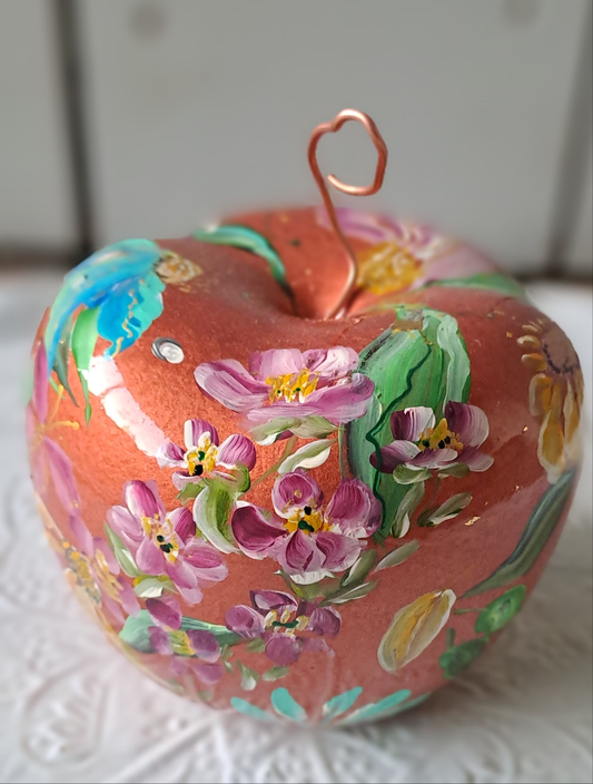 Decoratie appel kunststof koperkleur