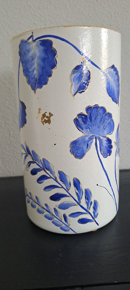 Handbeschilderde vaas # Fiore blu"