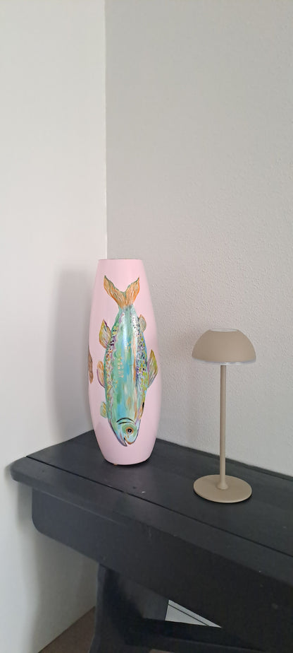 Vaas "vis" handbeschilderd
