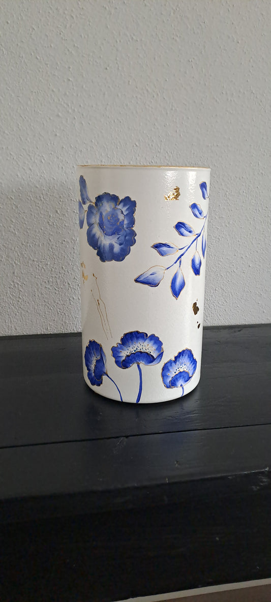 Handbeschilderde vaas # Fiore blu"