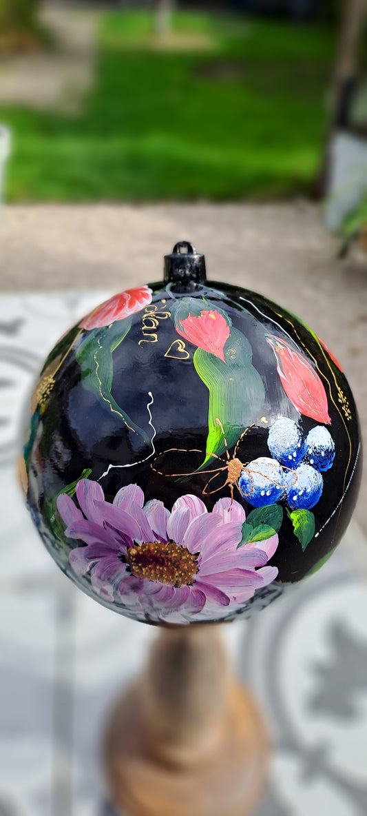 Kerst/ decoratiebal " Black beauty"