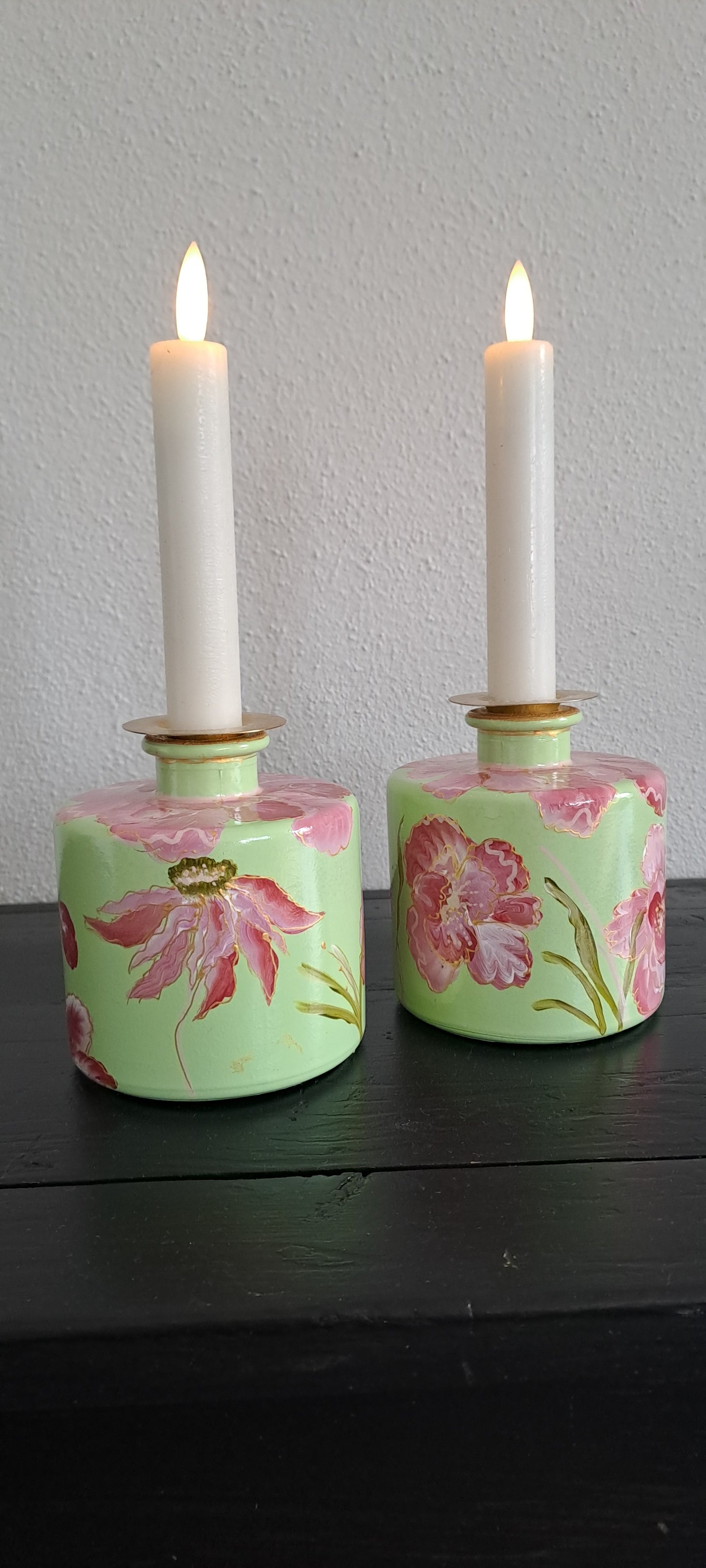 Vaasjes/ kandelaars " romantic"